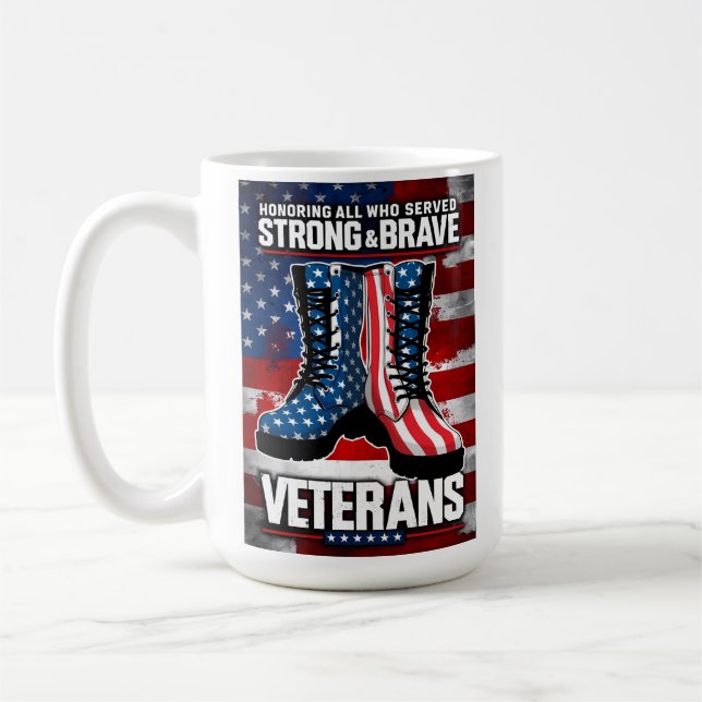 Taza De Café Veteranos Fuertes Y Valientes (Izquierda)