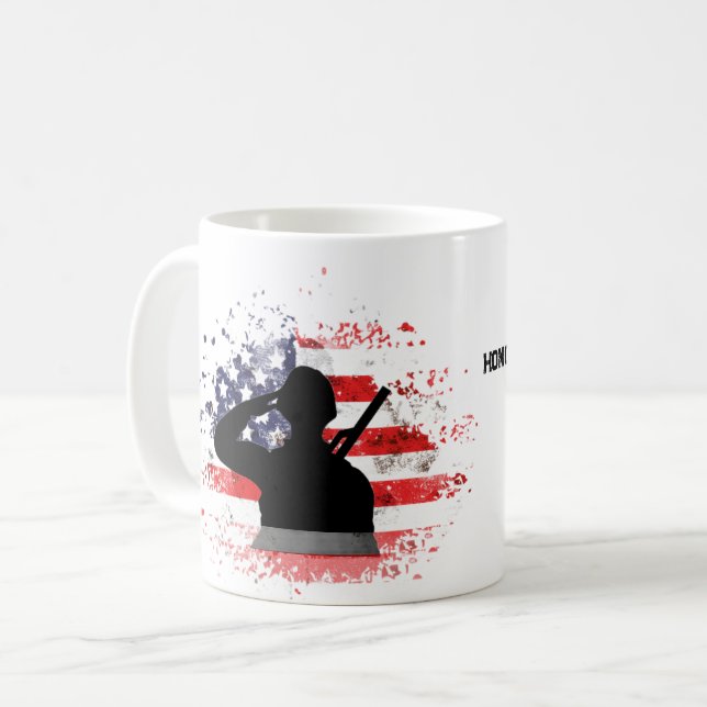 Taza De Café Veteranos Personalizados Día Mug Nombre Personaliz (Anverso izquierdo)