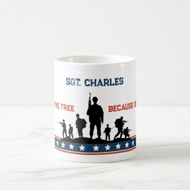 Taza De Café Veteranos Personalizados Día Mug Nombre Personaliz (Centro)