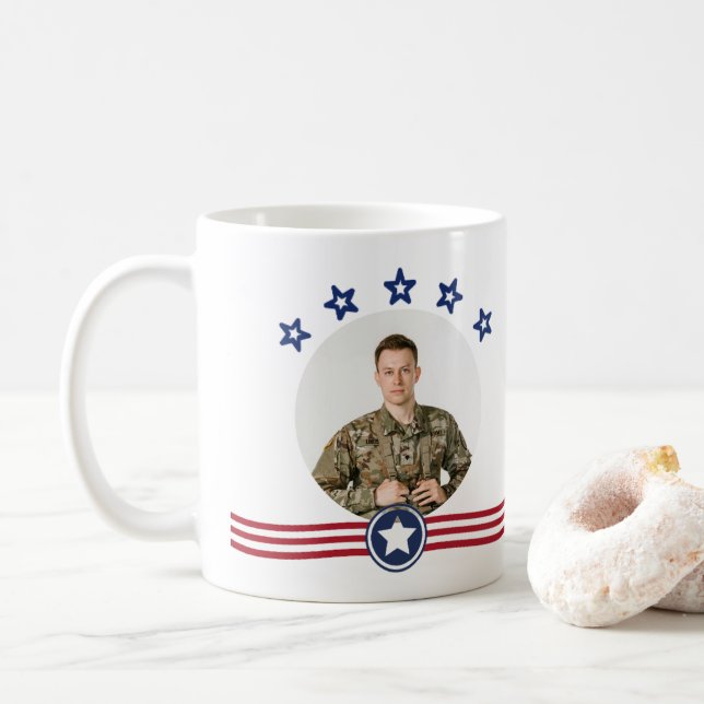 Taza De Café Veteranos Personalizados Día Mug Nombre Personaliz (Con donut)