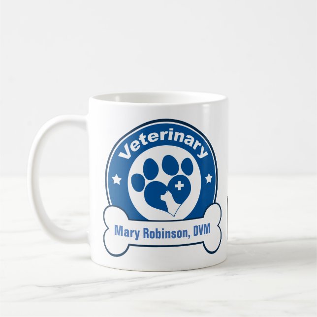 Taza De Café Veterinaría de encargo (Izquierda)