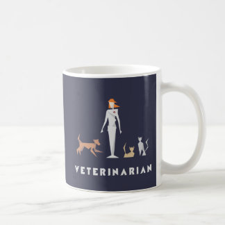 Taza De Café Veterinaria Geométrica Femenina