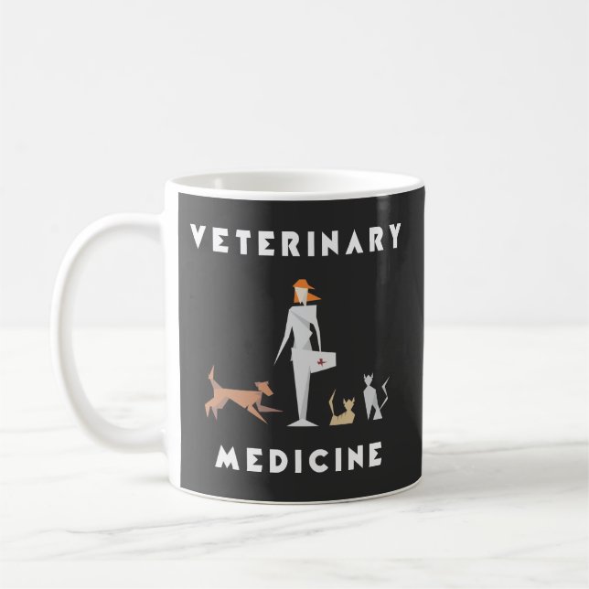 Taza De Café Veterinaria Mujer Geométrica (Izquierda)