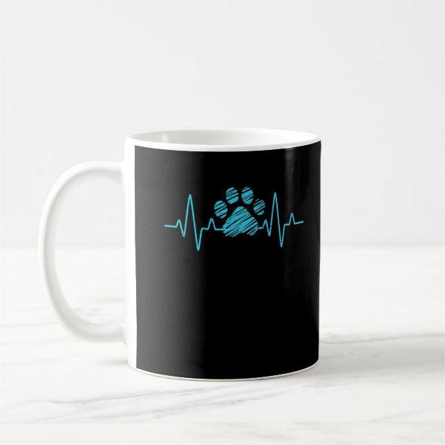 Taza De Café Veterinarian Paw Heartbeat Love Animals Vet Tech (Izquierda)