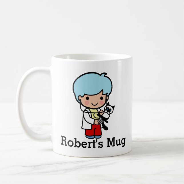 Taza De Café Veterinario con gato gatito (Izquierda)