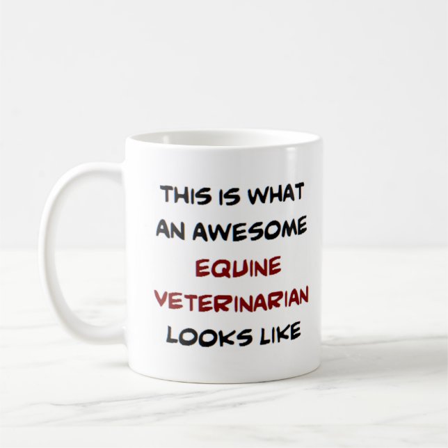 Taza De Café veterinario equino, impresionante (Izquierda)