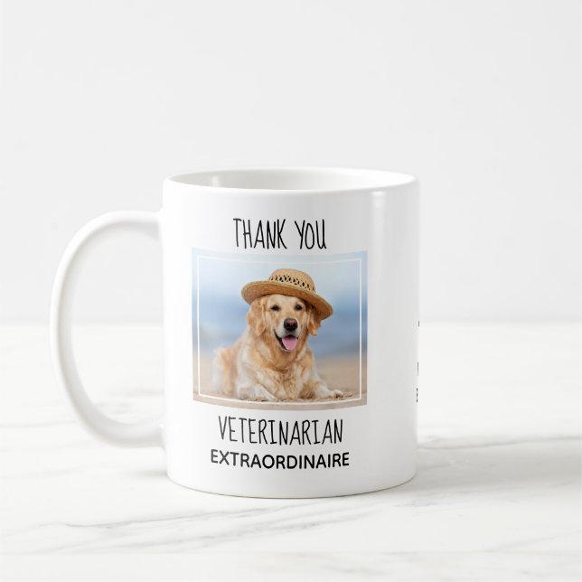 Taza De Café Veterinario Mascota de café. Gracias veterinario. (Izquierda)