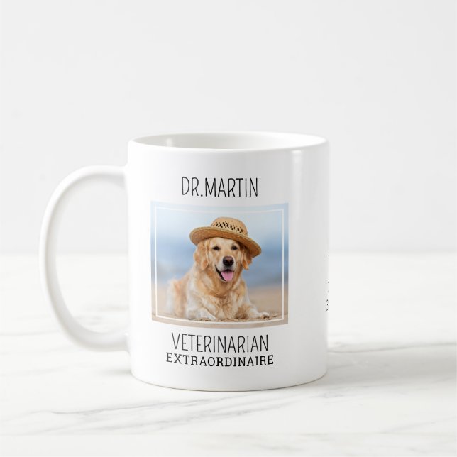 Taza De Café Veterinario Mascota de café. Gracias veterinario. (Izquierda)