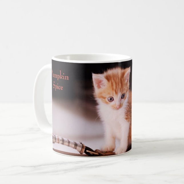 Taza De Café Veterinario Naranja Gato Gatito (Anverso izquierdo)