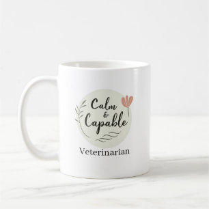 Taza De Café Veterinario Tranquilo y Capaz Personalizado 