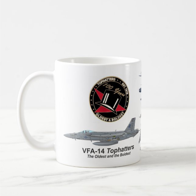 Taza De Café VFA-14 Tophatters 100 Years Mug (Izquierda)