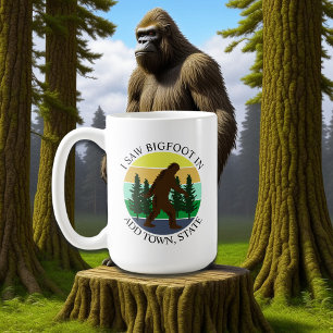 Taza De Café Vi a Bigfoot en (Agregar Ciudad y Estado) Personal