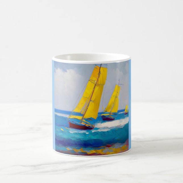 Taza De Café "Vi tres botes" Seascape (Centro)
