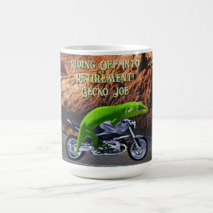 Taza De Café Viajar en motocicleta Gecko, Personalizado de Jubi