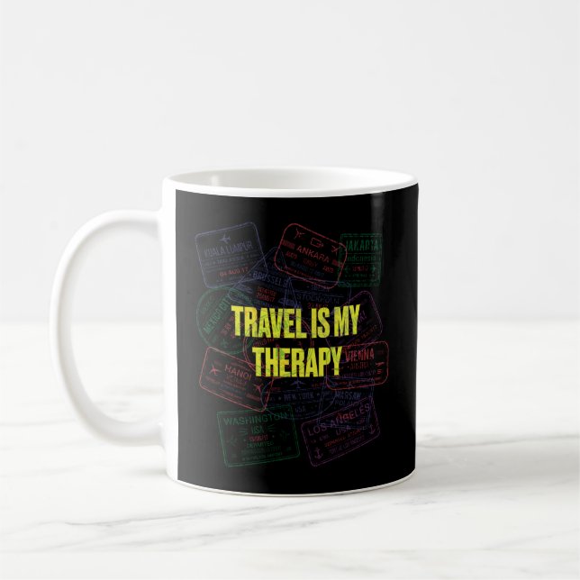 Taza De Café Viajar Es Mi Exploración De Vacaciones Terapéutica (Izquierda)