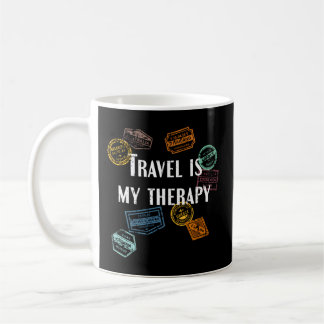 Taza De Café Viajar Es Mi Terapia Afligida Al Viajero Del Mundo