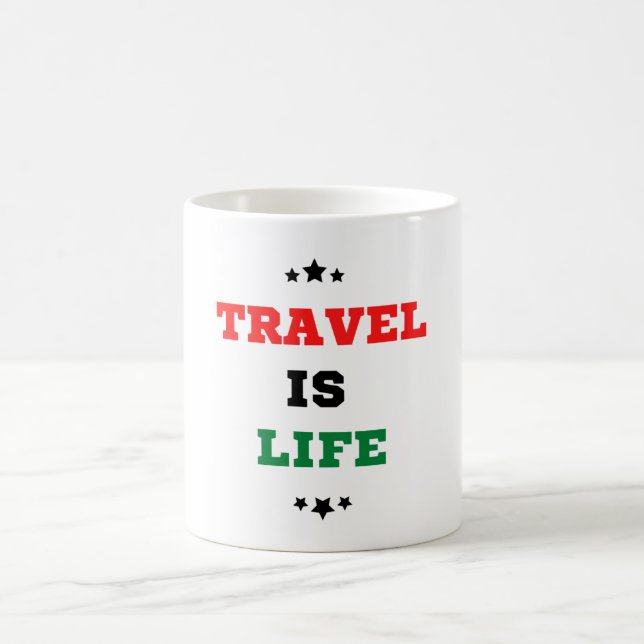 Taza De Café Viajar Es Un Café De Vida Mug (Centro)