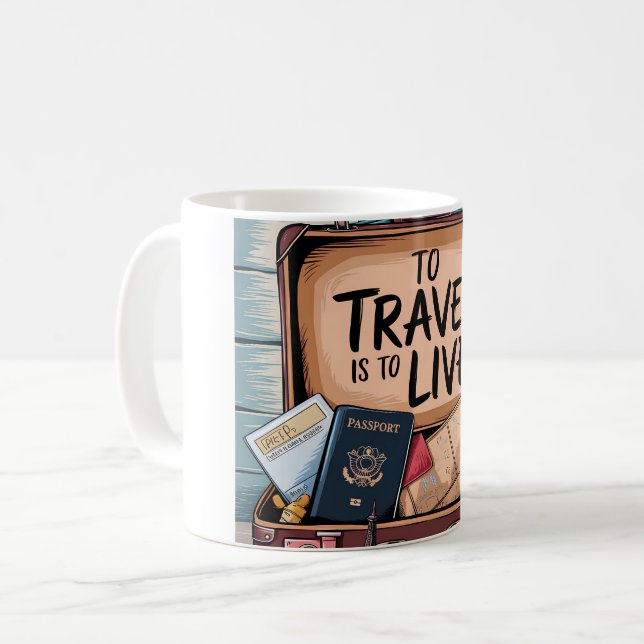 Taza De Café Viajar es vivir (Anverso izquierdo)