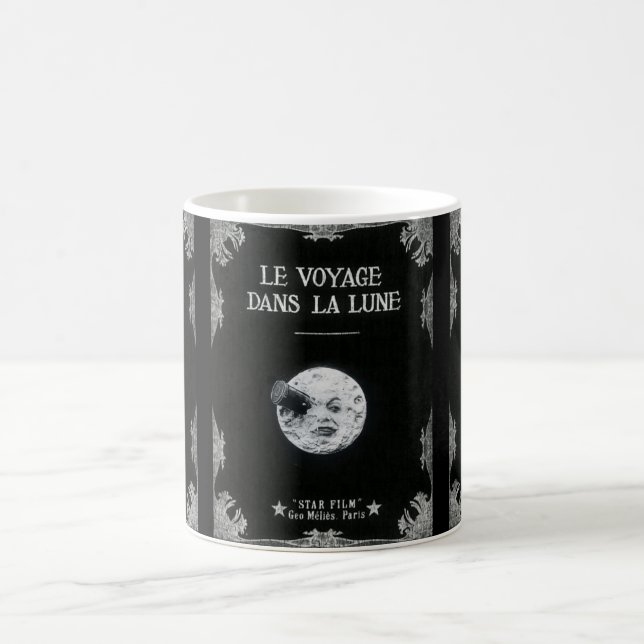 Taza De Café Viaje al cine retro de la luna Pos (Centro)