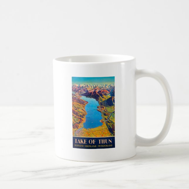 Taza De Café Viaje al lago de Thun Suiza (Derecha)