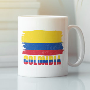 Taza De Café Viaje de bandera nacional de Colombia