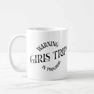 Taza De Café Viaje de Chicas de advertencia en curso