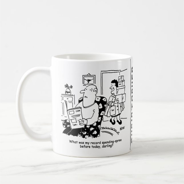 Taza De Café Viaje de compras. Gasto de registro. Sobreviviendo (Izquierda)