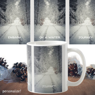 Taza De Café Viaje de invierno a través del bosque