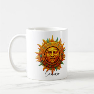 Taza De Café Viaje de la Máscara Maya de Cancún
