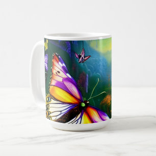 Taza De Café Viaje de mariposa de fantasía