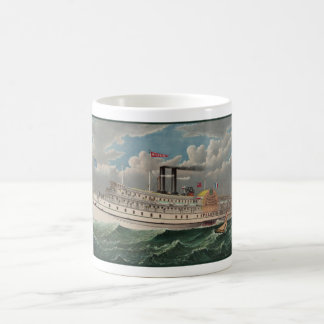 Taza De Café Viaje de NY Grand Paddlewheel Vapor El Peregrino