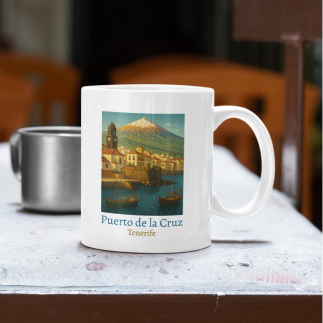 Taza De Café Viaje de Puerto de la Cruz Tenerife (Vintage Puerto de la Cruz Tenerife Travel Coffee Mug)