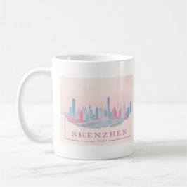 Taza De Café Viaje de Shenzhen China Futurista Skyline Pastel