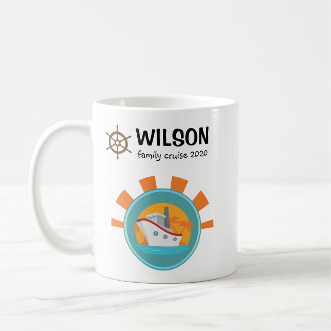 Taza De Café Viaje de vacaciones de crucero familiar Keepsake (Izquierda)
