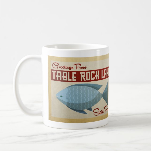 Taza De Café Viaje de vintage de Table Rock Lake (Izquierda)