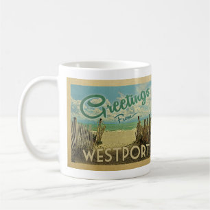 Taza De Café Viaje del vintage de la playa de Westport