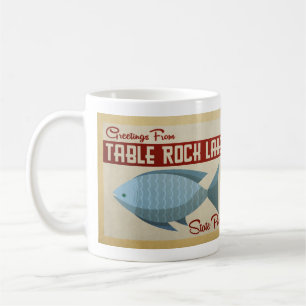 Taza De Café Viaje del vintage de los pescados del lago rock de