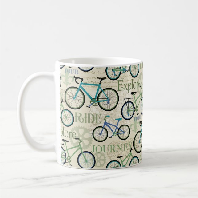 Taza De Café Viaje en bicicleta azul (Izquierda)