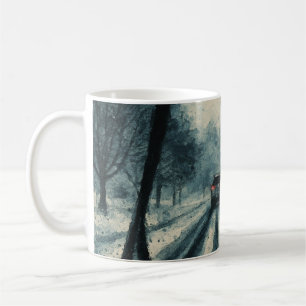 Taza De Café Viaje en invierno a través de la nieve - Vista del