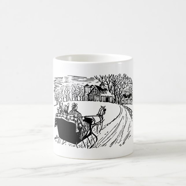 Taza De Café Viaje en trineo de invierno (Centro)