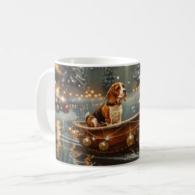 Taza De Café Viaje festivo de los Navidades Beagle (Anverso izquierdo)
