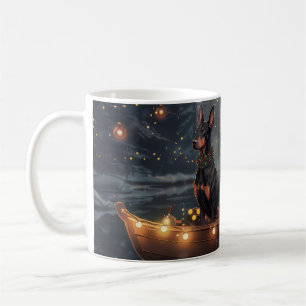 Taza De Café Viaje Festivo de Navidad de Doberman