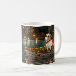 Taza De Café Viaje Festivo de Navidad de Jack Russell