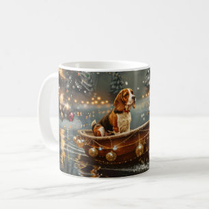 Taza De Café Viaje Festivo de Navidad del Beagle
