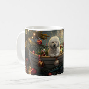 Taza De Café Viaje Festivo de Navidad del Bichon Frise