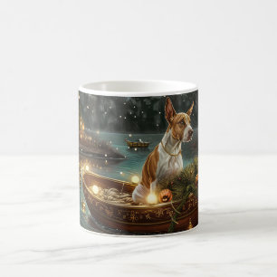 Taza De Café Viaje Festivo de Navidad del Bull Terrier