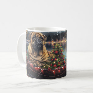 Taza De Café Viaje Festivo de Navidad del Bullmastiff