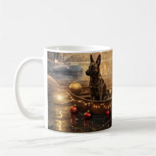 Taza De Café Viaje Festivo de Navidad del Malinoi Belga
