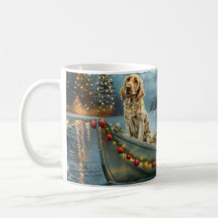 Taza De Café Viaje Festivo de Navidad del Setter Inglés