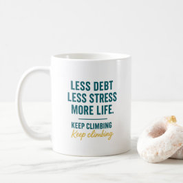 Taza De Café Viaje Financiero Letra Azul Turquesa Negrita Escri